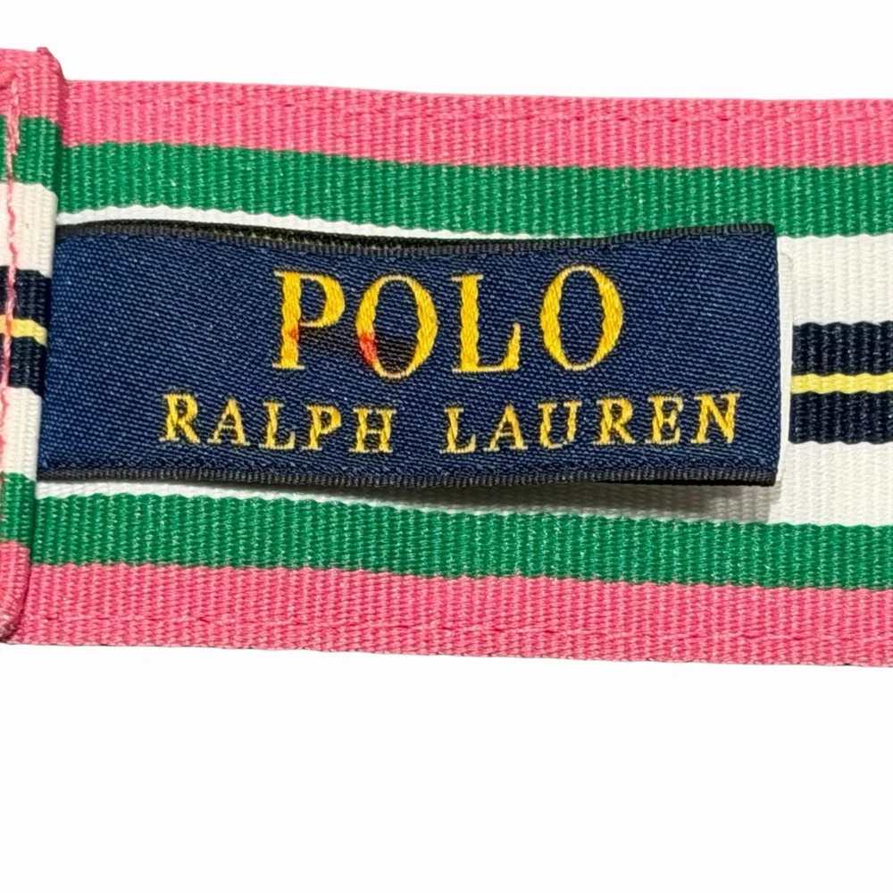 Polo Ralph Lauren Girls Size 6X Striped Web Belt Pink Green Navy Preppy D Ring‎